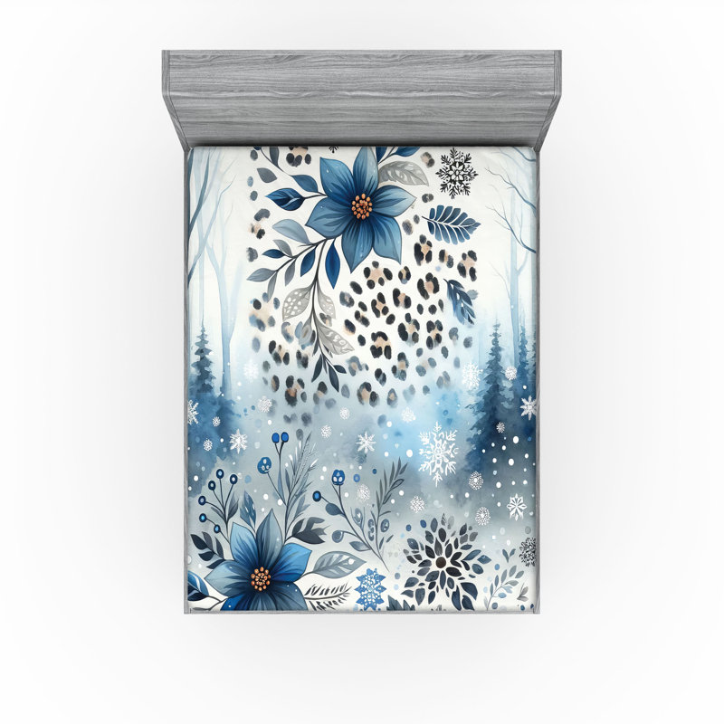 Microfiber Floral Fitted Sheet, King