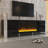 Wood Top TV Stand  With  Electric Fireplace ,2 Cabinets-509813162