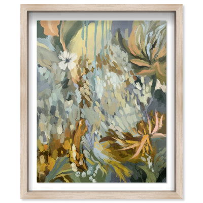 Seabed Moss Shadowbox Abstract Print by Oliver Gal, Black Frame, 16 x 20