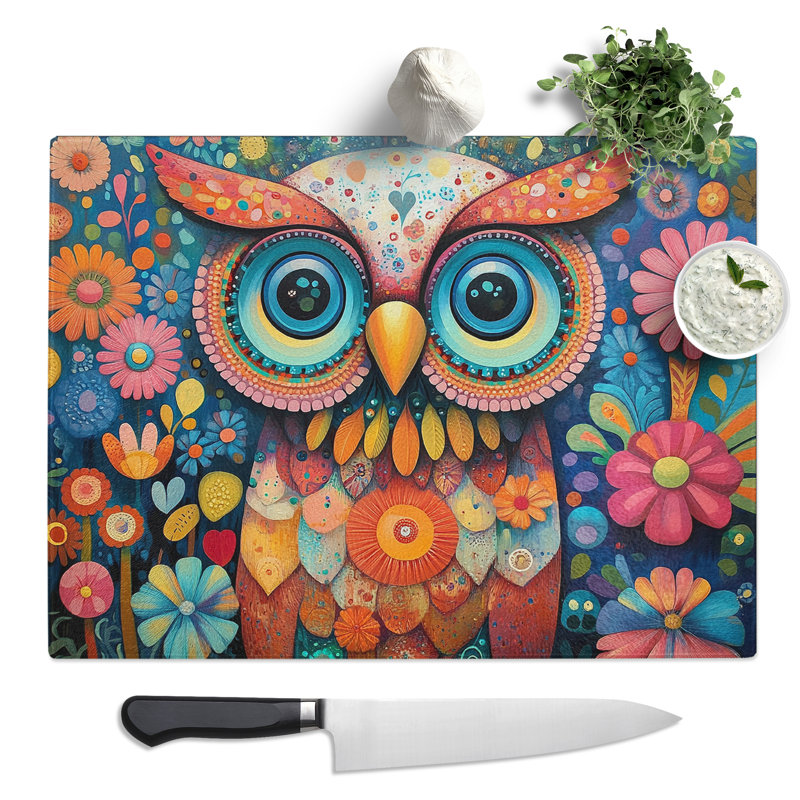 Owl  Glass Chopping Board