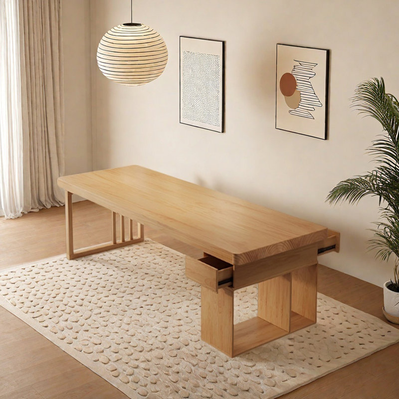 Grande table écologique en bois de frêne, H 29,52 po x L 55,11 po x l 27,55 po
