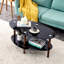 Table basse noire ovale en verre
