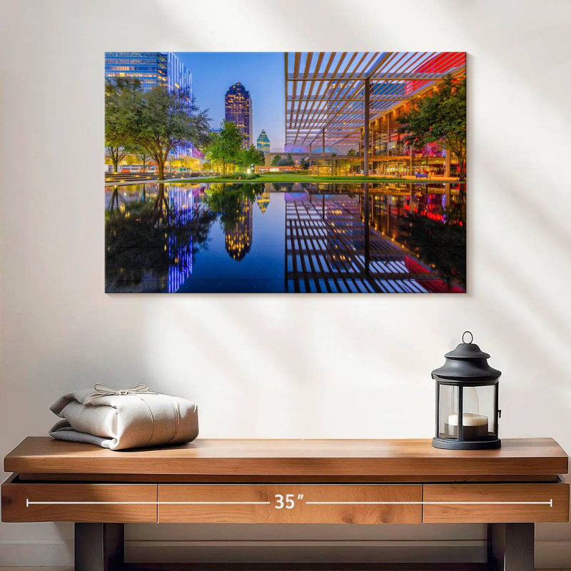 Paysage urbain du centre-ville de Sireci Dallas, H 16 po x l 24 po