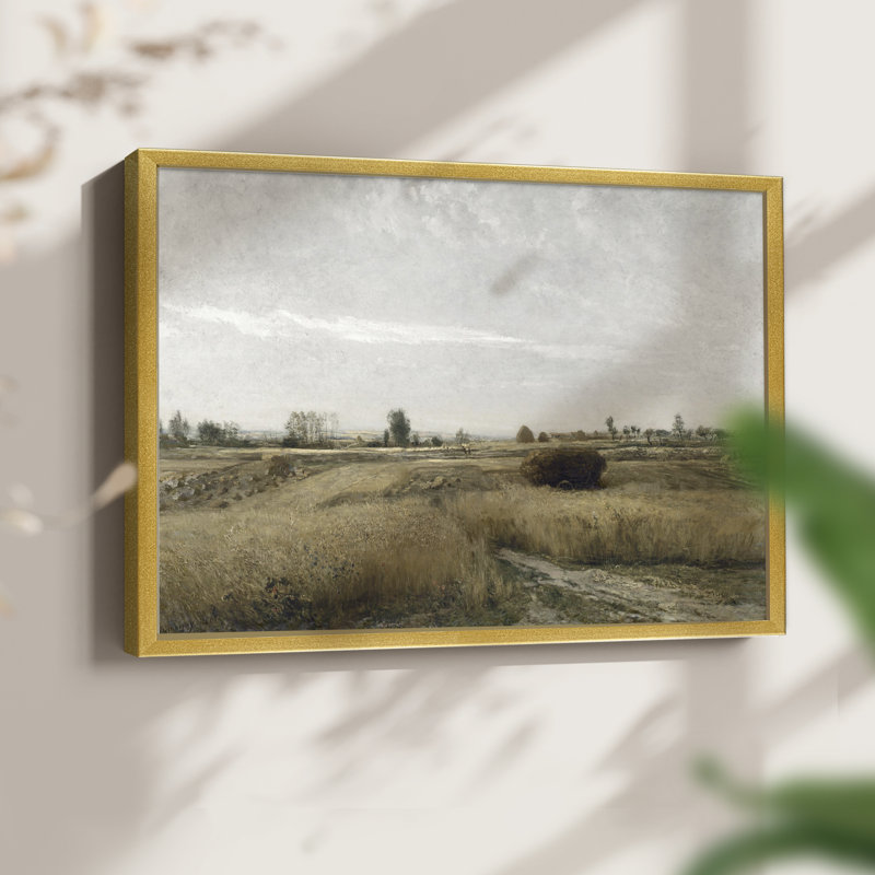 Paysages rétro-DCLXV III - impression encadrée - réaménageable, H 16 po x l 20 po, Or