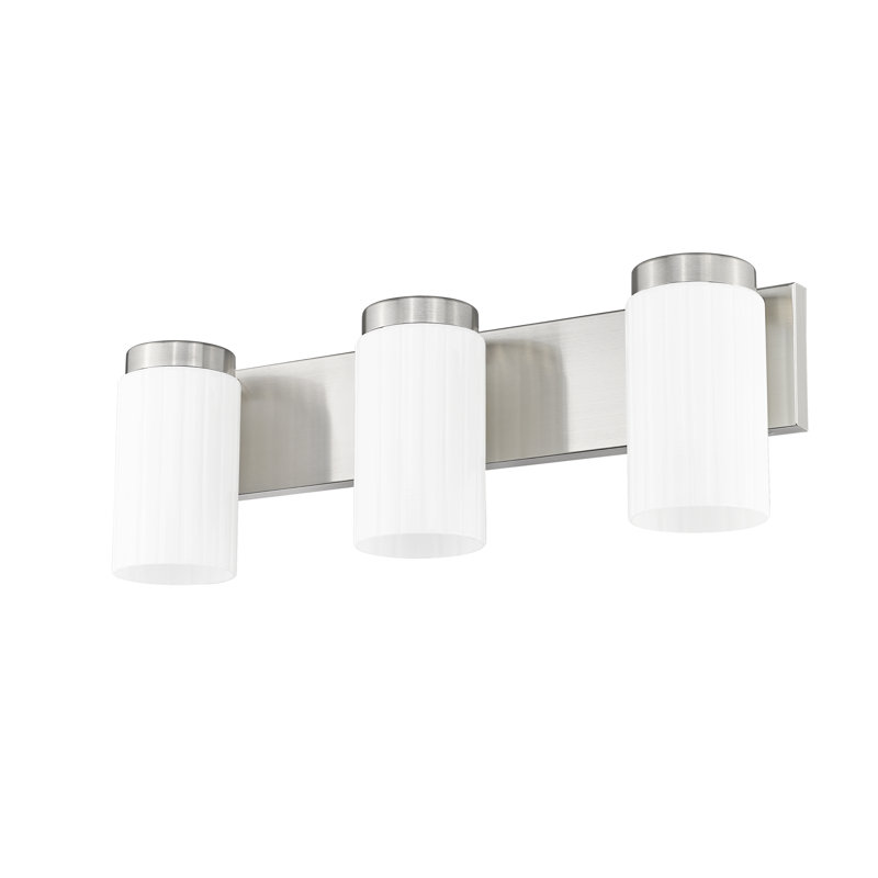 Meuble-lavabo 3 lumières Rosevale, Nickel brossé