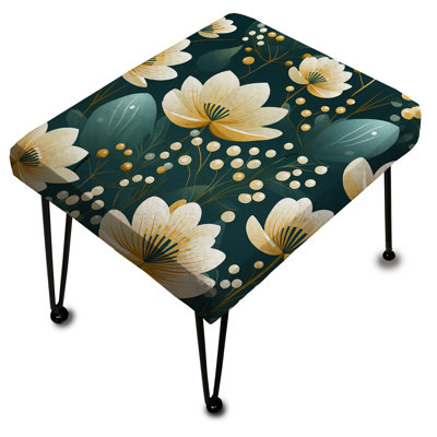 Repose-pieds rétro vintage Romance Green Marvel Blooms I