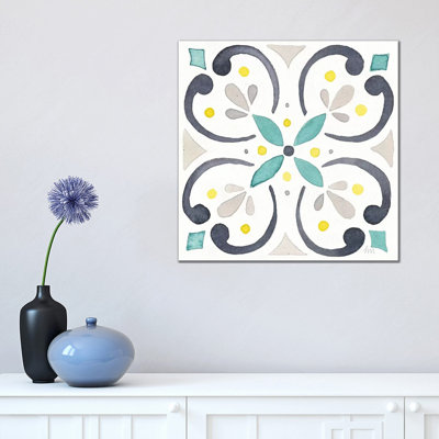 Garden Getaway Tile IV White by Laura Marshall - Wrapped Canvas Painting