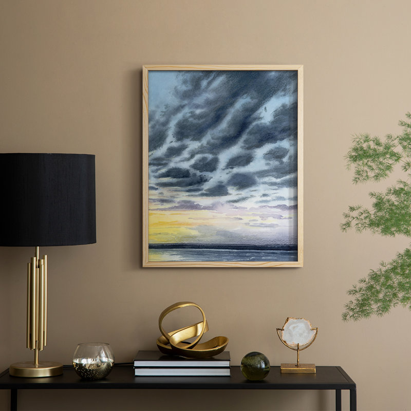 «Anastasia Island Sunset II», reproduction encadrée - bois massif, H 11 po x l 9 po
