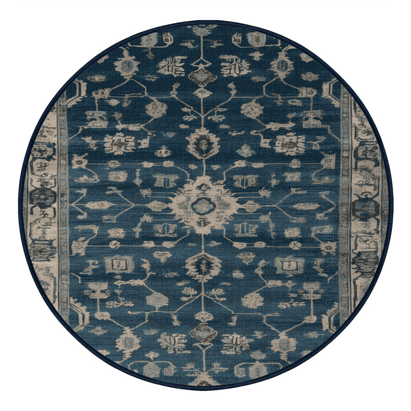 Tapis gris lavable à la machine, Rond 6 pi