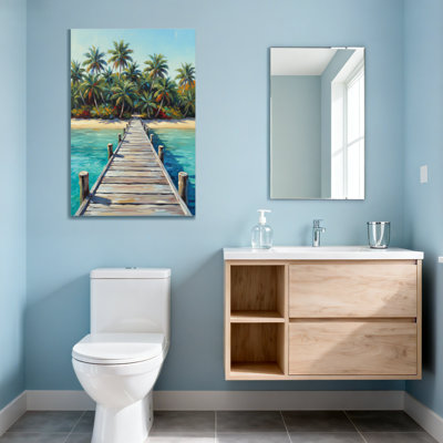 Plantes et fleurs, quai tropical, palmiers, plage, ciel d'eau