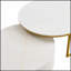 Modern Round Nesting Coffee Table with Fluted Design and Drawer, White & Gold, 27.6 Inch