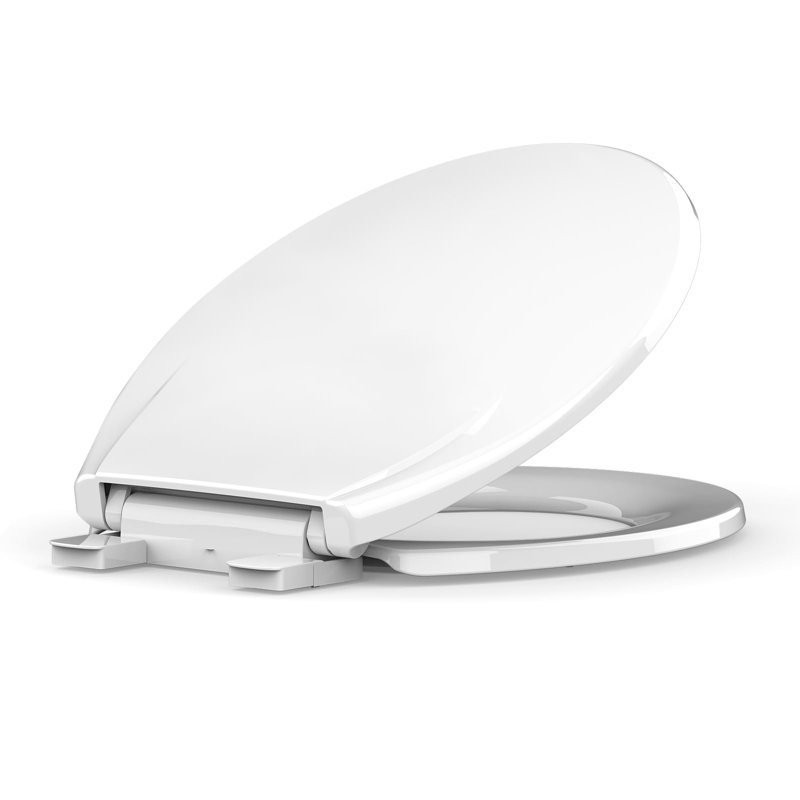 Siège de toilette rond, siège de toilette à dégagement rapide et fixation rapide, siège de toilette en plastique à fermeture en douceur