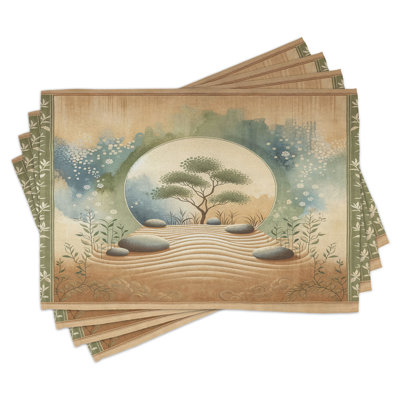 Ensemble de 4 tapis de table Ambesonne Peacefulness