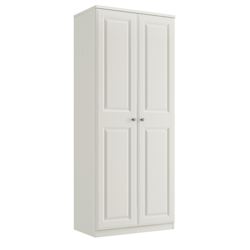 Newberry 2 Door Manufactured Wood Wardrobe, White