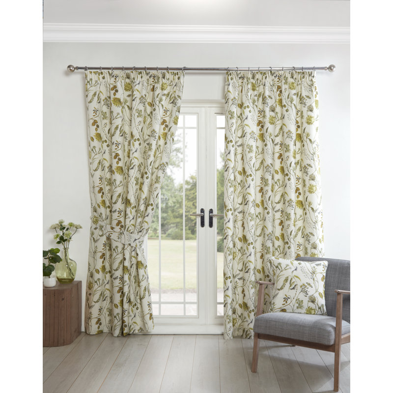 Adelheide Semi Sheer Curtain Pair, 117 x 183cm, Green