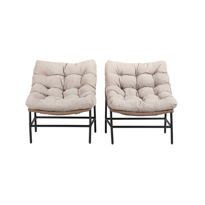 Chaises de patio en forme de cuillère avec coussins Lauri