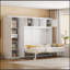 Grand lit escamotable mural avec armoires-346299448