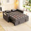 Canapé-lit convertible, 2 places, gris foncé, 3 angles inclinables, velours, poches latérales pour petits espaces, canapé gris moderne, escamotable