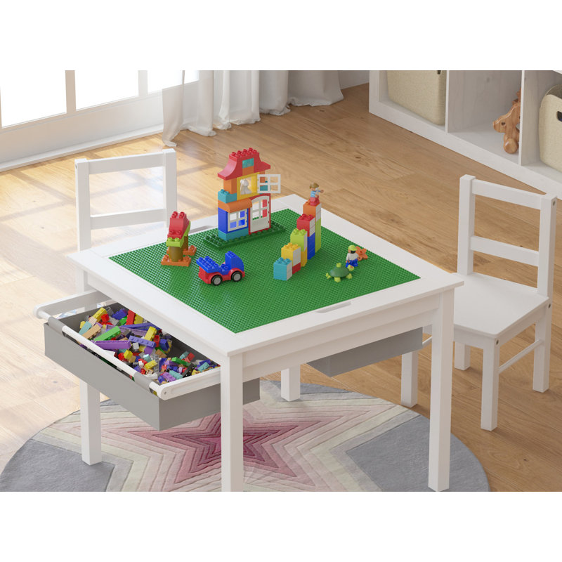 Ensemble de table de jeu et de chaises pour enfants Esliabeth, Blanc