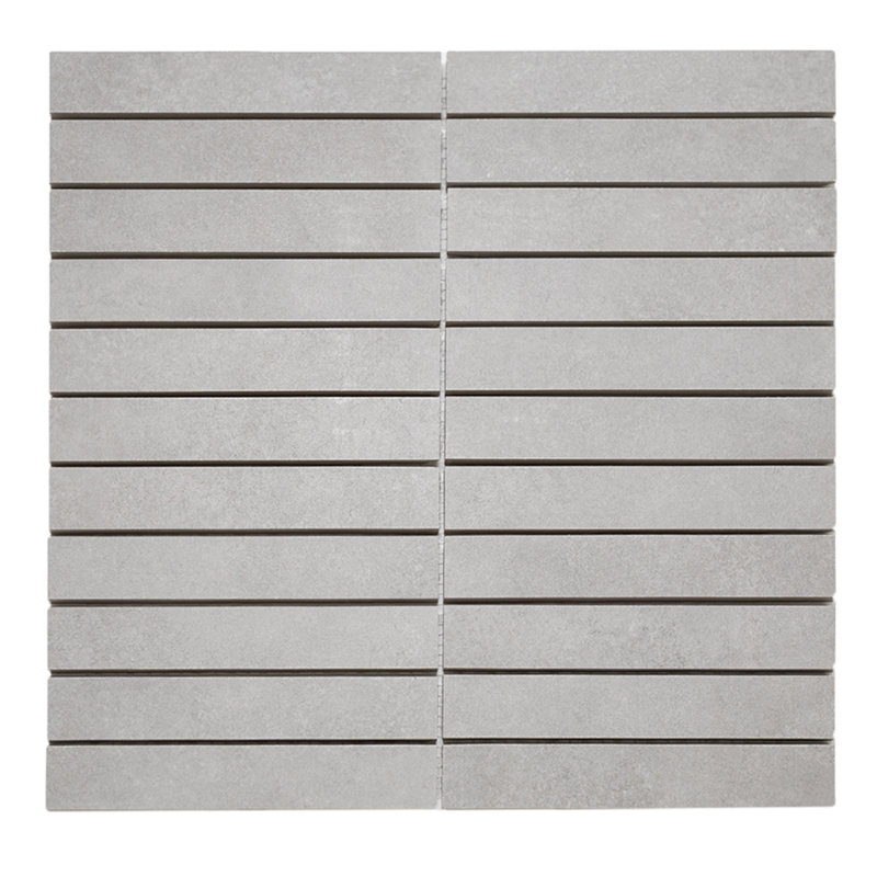 Carreau de mosaïque de plancher et de mur en béton 1 po x 6 po Foundry, Gris