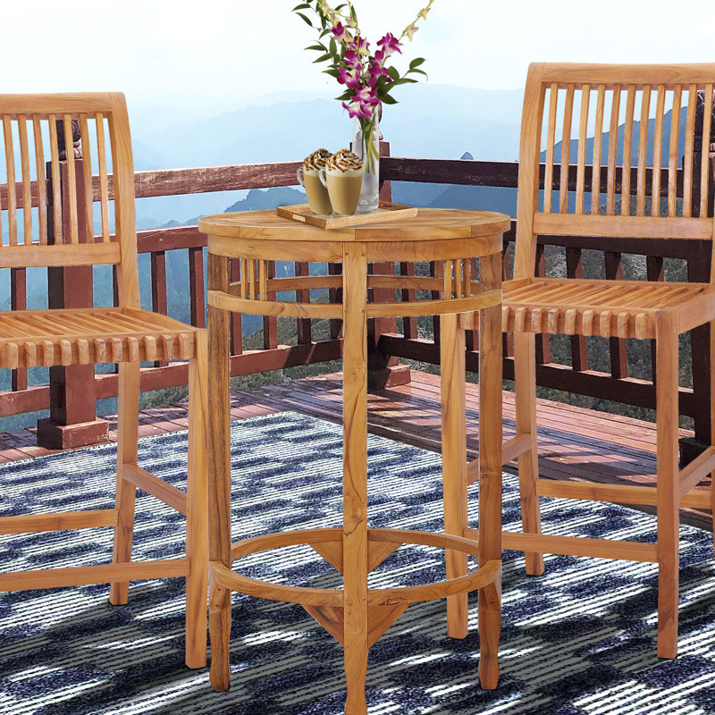 Table de bar en bois de teck massif Bauman, 38 po, H 43 po x L 27 po x l 27 po