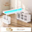 Bureau d'ordinateur en L avec prises de courant et lumières à DEL-159954313