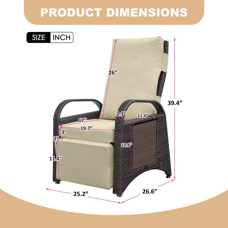 Fauteuil inclinable Alsancak, Tissu kaki