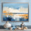 Bleu et jaune «Seaside Simplicity I» - Minimalisme côtier, impressions encadrées