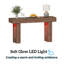 63" Console Table With 3 Storage Drawers And Led Light, Long Wooden Farmhouse Sofa Table For Entryway Or Hallway