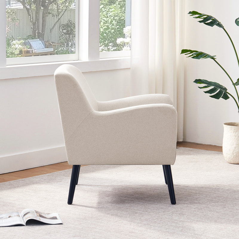 27"W Polyester Upholstered Accent Chair(Set Of 2), Beige