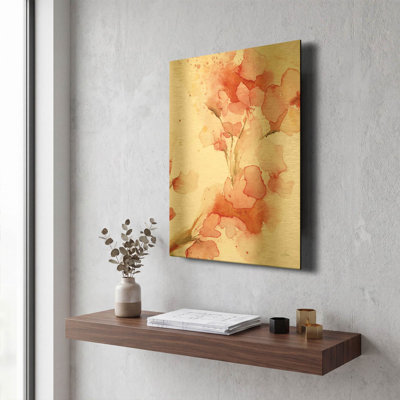 «Blossom II Crop» par Katrina Pete, art mural en métal doré, 12 po x 16 po