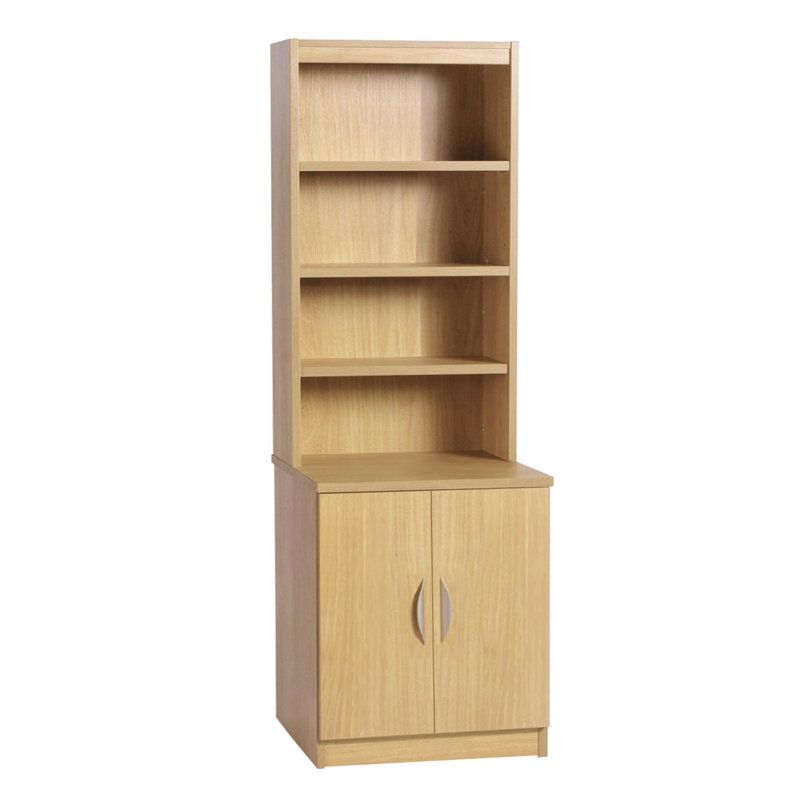 Brender 2 -Door 4 -Shelf Storage Cabinet, Classic Oak
