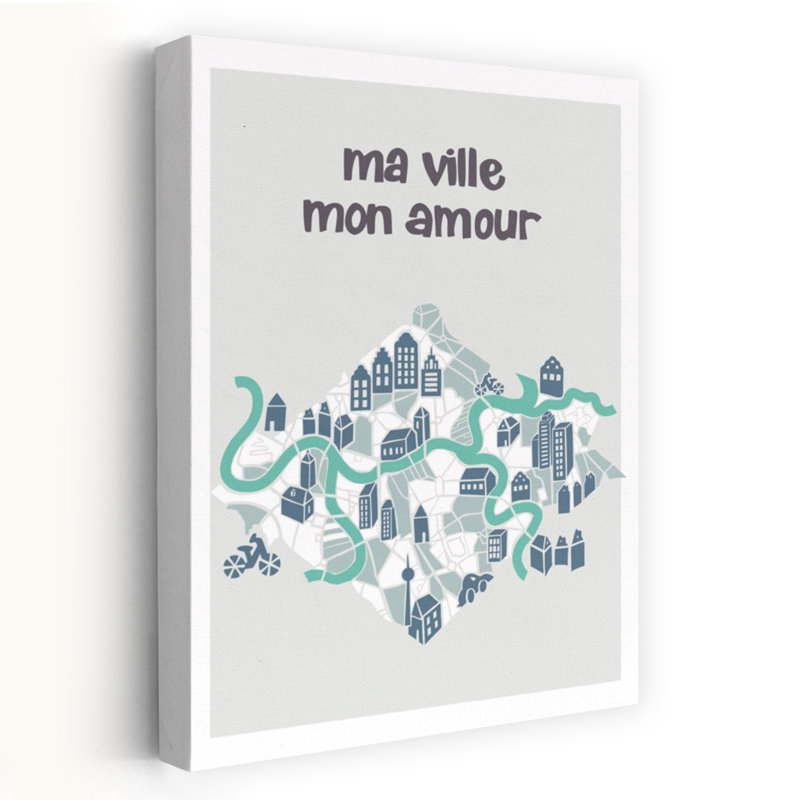«My City My Love Abstract Minimalist Modern Architecture City», reproduction d'art murale, H 60 po x l 40 po