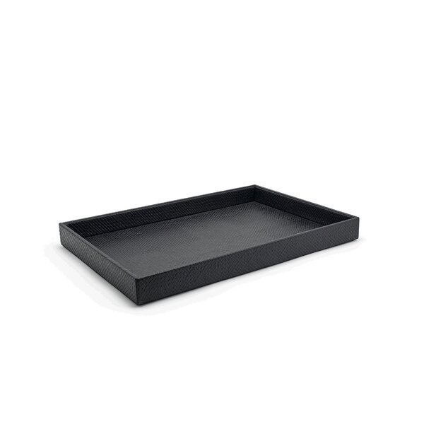 Front Of The House Java Leather / Faux Leather Tray | Wayfair