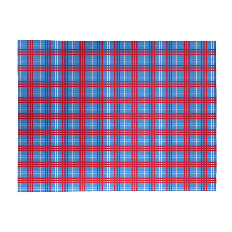 Tapis à carreaux bleu, Rectangle 9 pi x 12 pi