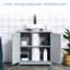Base de meuble-lavabo gris sous le lavabo - base de meuble-lavabo peu encombrante avec tablette ajustable pour hygiène quotidienne et armoire à serviettes Gris, découpe en U requise pour l'organisation du produit