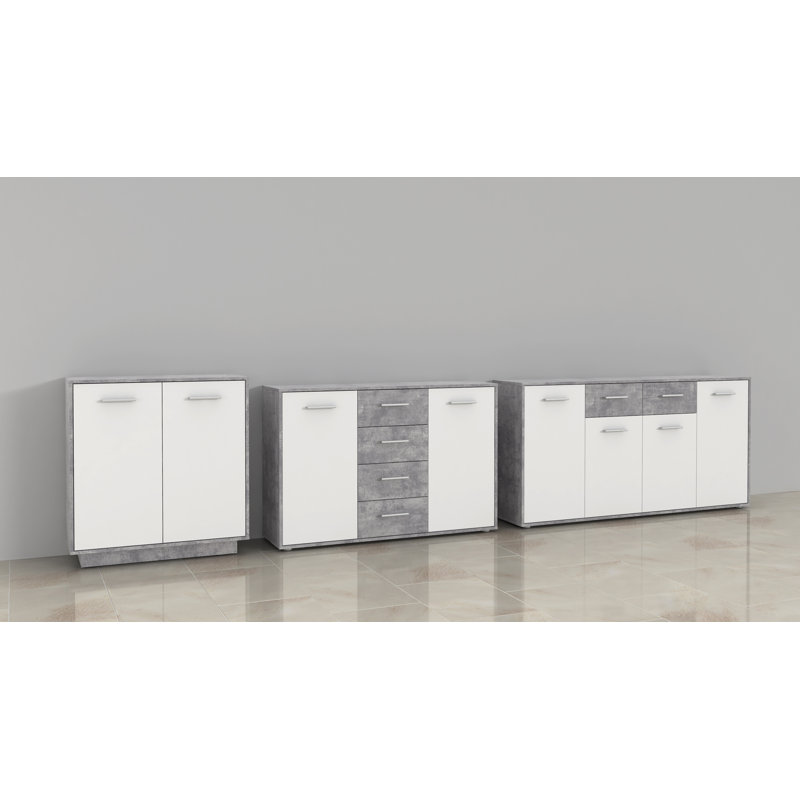 Ilbert 162.3cm Sideboard, White/Light Grey