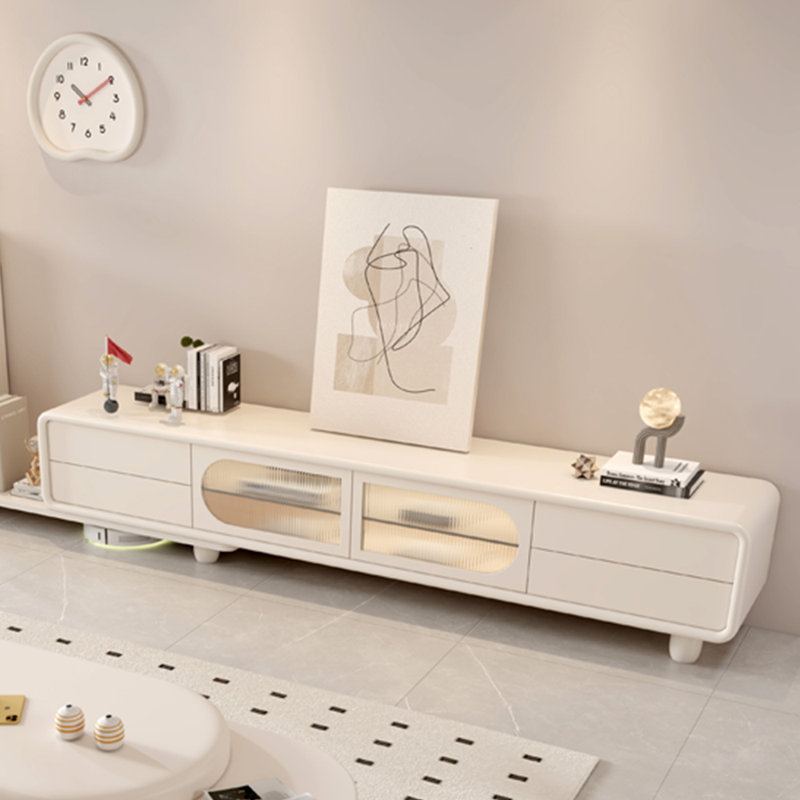 Solid wood TV stand heavy leg, 86.61"
