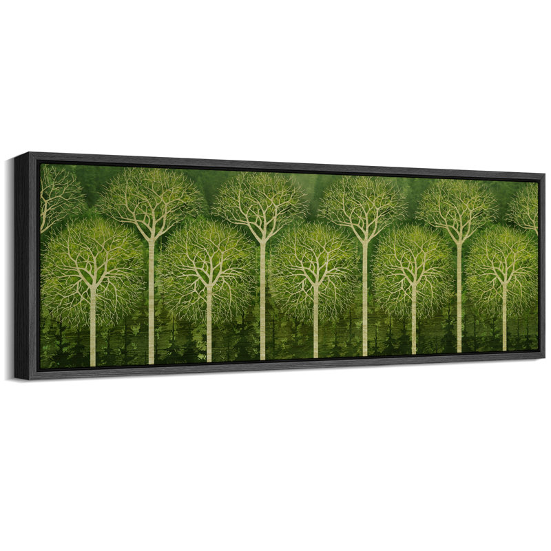 Verdant Tree, reproduction d'art sur toile, H 20 po x l 60 po, Noir, noir, noir, noir