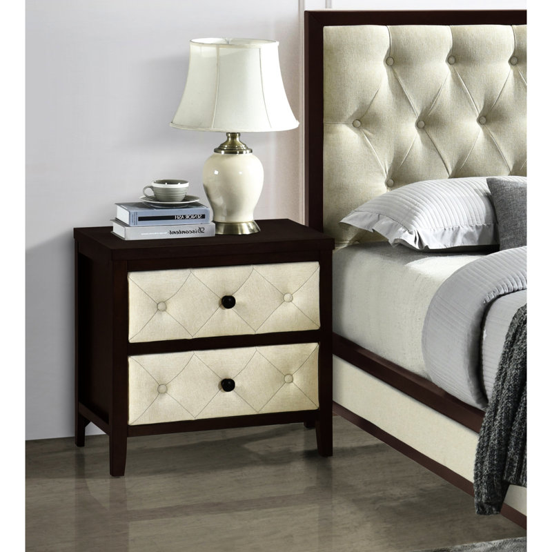 Table de chevet pour chambre à coucher avec deux tiroirs fonctionnels - Construction 2 pour un look moderne