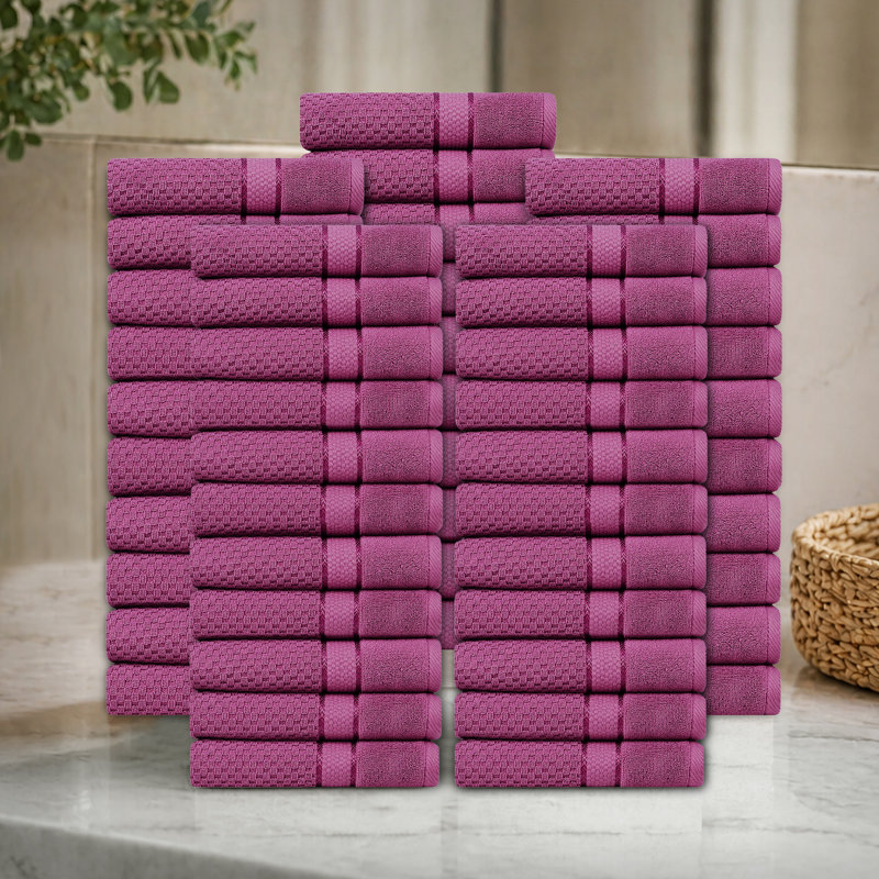 Collection de serviettes texturées 100% coton Mulaayam, Mauve raisin