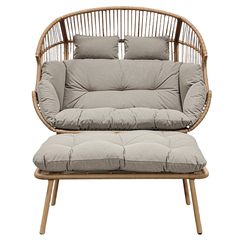 Cocona 2 Seat Standing Egg Chair, Brown