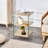 Simple and Generous Three - level Bedside Table with Storage Function, MDF Board Surface and Transparent Tempered Glass, Ideal for Multiple Spaces.-1339206476