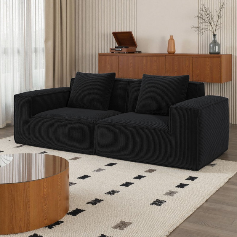 Causeuse modulaire 86,6 po 2 places Cloud, Noir