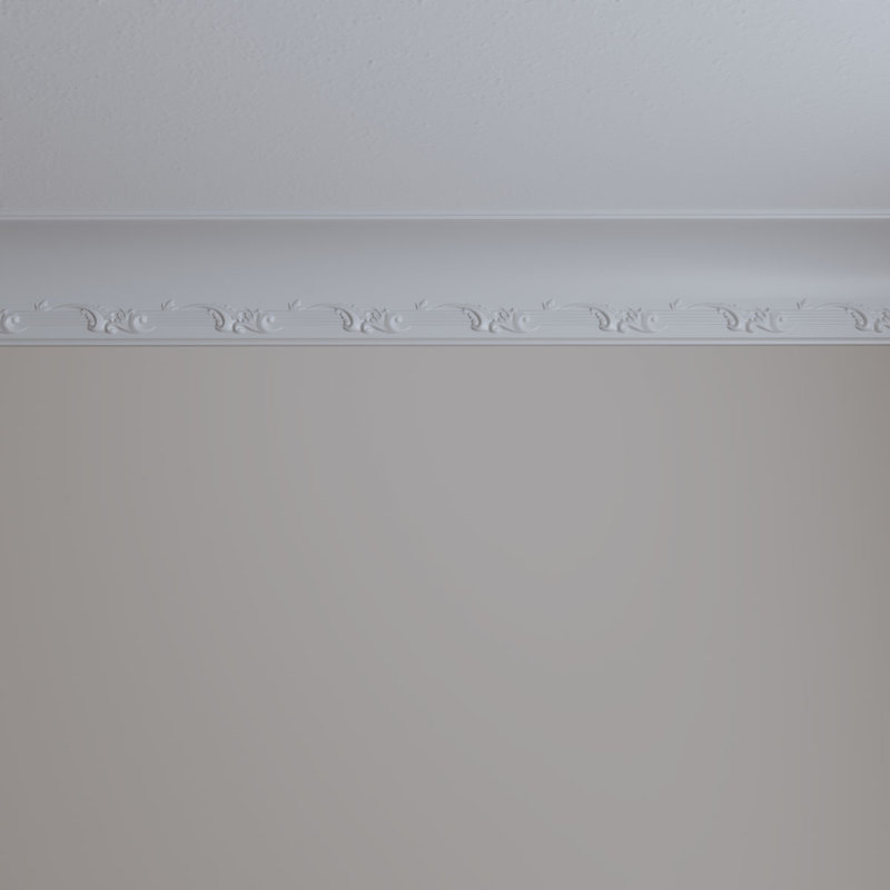 Endurathane Winston Cove Crown Moulding, 4 7/8"H x 4 1/2"P x 6 5/8"F x 94 1/2"L, (6 1/4" Repeat), Factory Primed