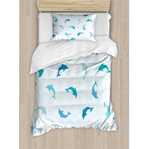 Ehrensburg Diving Dolphins Bunkie Deluxe All-in-One Zipper Bedding Set East Urban Home Size: Full / Double