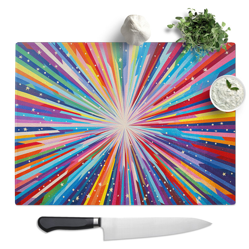 Shooting Star Op Art No.2  Glass Chopping Board