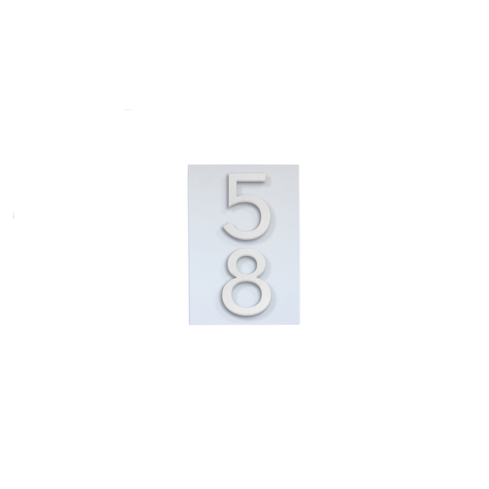 Wall Address Plaque, Silver, White