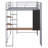 Metal Loft Bed with 2 Shelves and one Desk-144694759-144694756