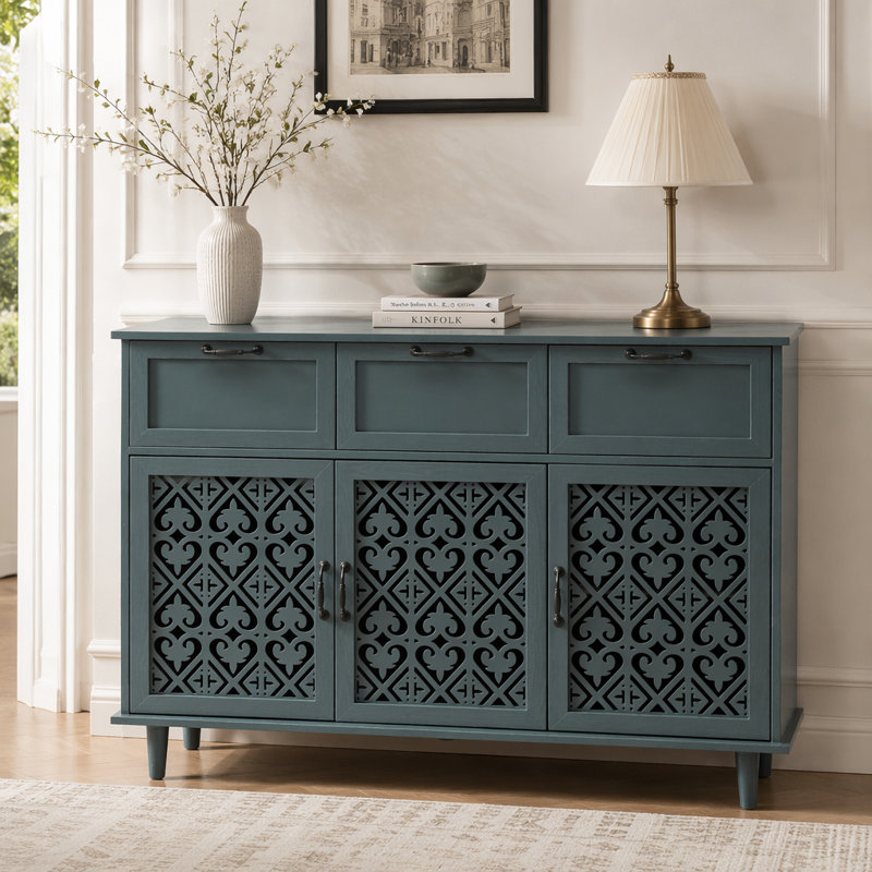 Armoire de rangement, armoire 3 portes avec 3 tiroirs